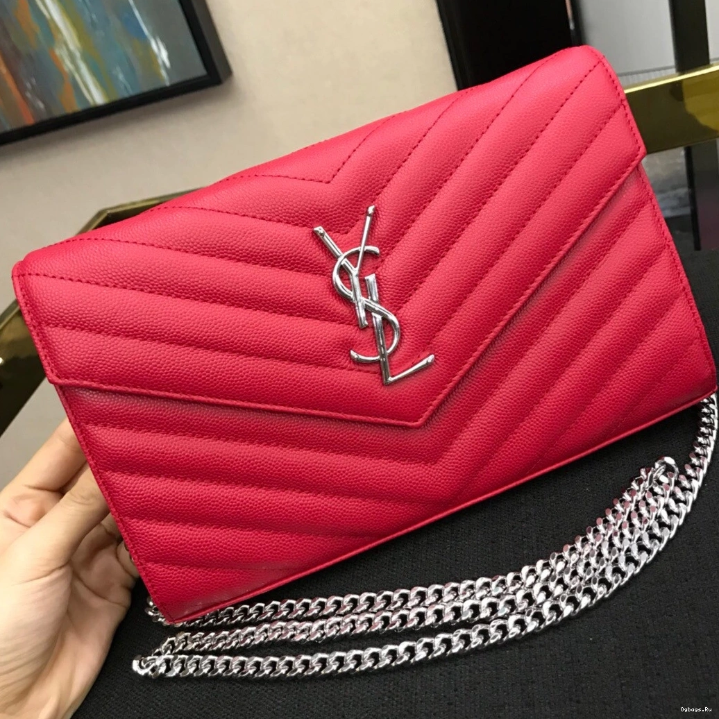 YSL CHAIN CASSANDRE MATELASSÉ WALLET 0710